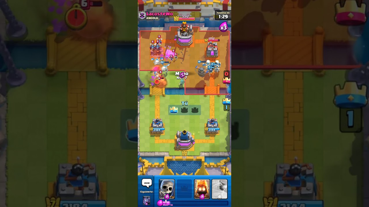 Clash Royale | Guerra de clanes | partida de batalla triple elixir 