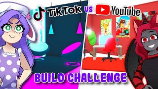 TIKTOK Vs YOUTUBE Build Challenge With MOODY! (Roblox)