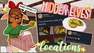 Finding ALL the ELVES *HIDDEN LOCATIONS* IN BLOXBURG! A WAY TO GET FREE MONEY