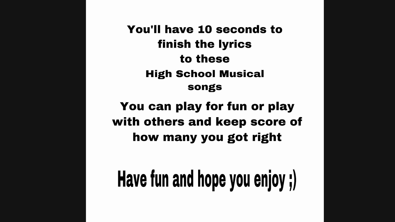 High School Musical Lyrics Songs