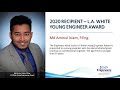 2020 l a white young engineer award recipient  md aminul islam peng