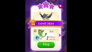 Level 2824 / Magic Combo! / No Spell! / CH-143 / Bubble Witch 3 Saga Gameplay