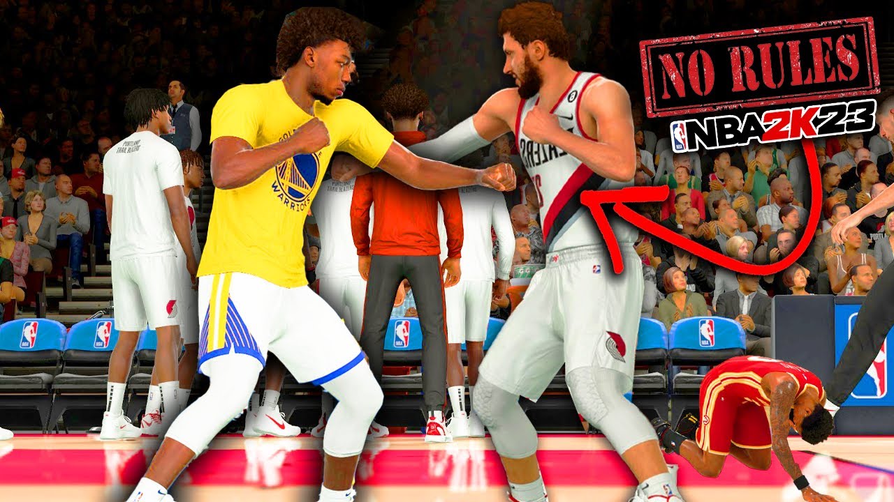 FIGHTING IN NBA 2K23.. NO RULES BASKETBALL IS INSANE! - YouTube