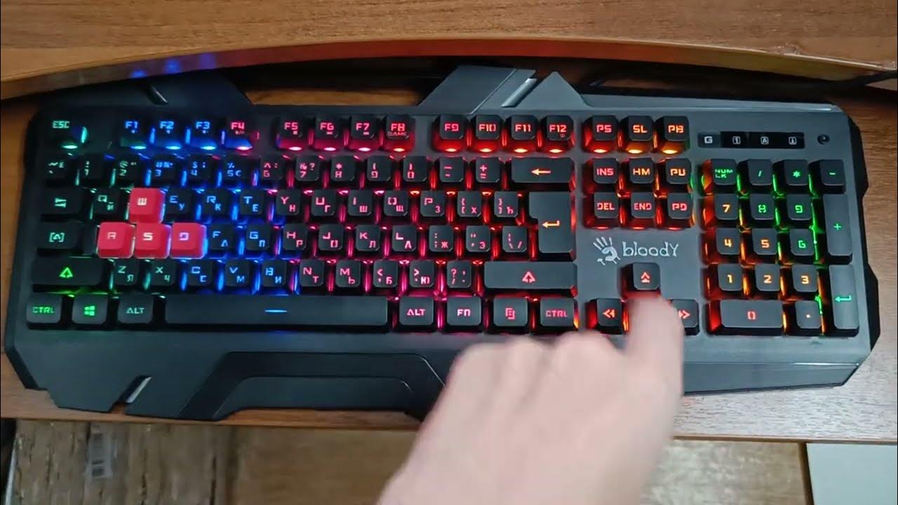 Внешний вид подсветки компьютерной клавиатуры A4Tech Bloody B150N - YouTube