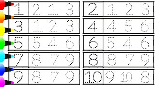 How to Read and Write Numbers 1 to 10 Easy for Kids \/\/\/ Coloring Numbers 1234567890 \/\/ Ks Art