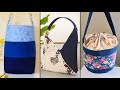 3 DIY Denim and Printed Fabric Bags | Old Jeans Idea | Compilation | Fast Speed Tutorial | Upcycle