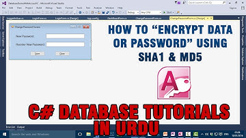#9) C# Access Database Tutorial In Urdu - Encrypt Data/Password using SHA1 & MD5