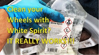 Clean your Wheels with White Spirit Amazing method to get old balancing weight adhesive off.