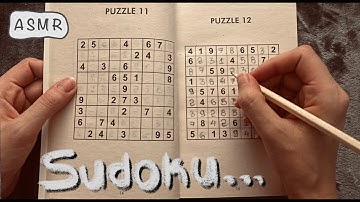 ASMR Writing Sounds Relaxing SUDOKU puzzles, pure whispering