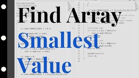 How to find smallest element in C++ Array?