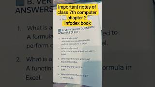 Class 7 Computer Chapter 2 Important Notes | Infodex Book | Exam Preparation | Hindi