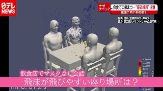 スパコン「富岳」が検証　“座る場所”と「新型コロナ」感染リスク （2020年10月14日16時ごろ放送 news every.「ナゼナニっ？」より）