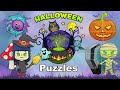 Kids Halloween Puzzles and Coloring Game