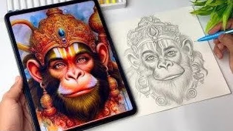 How to Draw Hanuman Drawing With Loomis Method, Lord Hanuman Drawing, Outline Tutorial