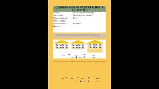LEMBAR KERJA PESERTA DIDIK  ( LKPD ) MATEMATIKA KELAS 3 SUBTEMA 3