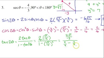 Day 3 HW (3 to 4) Find sin2x, cos2x and tan2x given one trig value and the quadrant