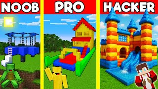 TRAMPOLINE Build Battle In Minecraft - NOOB VS PRO CHALLENGE - Maizen Mizen Mazien Parody