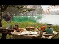 Escape to serenity relaxing spring nature sounds of a picnic by the lake