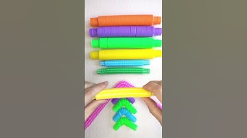 POP Tubes Relaxing Robot Sound ASMR Creating satisfying 🌈😸🌈 #diy #asmrsounds #relaxing #creative