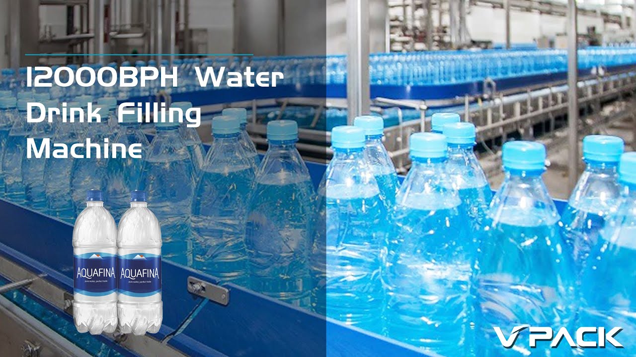 12000BPH Mineral Water Bottle Plant V PACK Water Filling Capping BOPP Labeling Film Packing