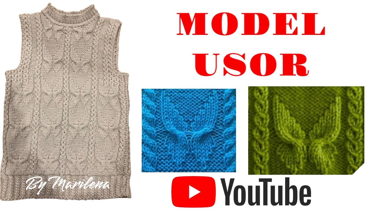 Model tricotat cu fluturasi. Foarte ușor!