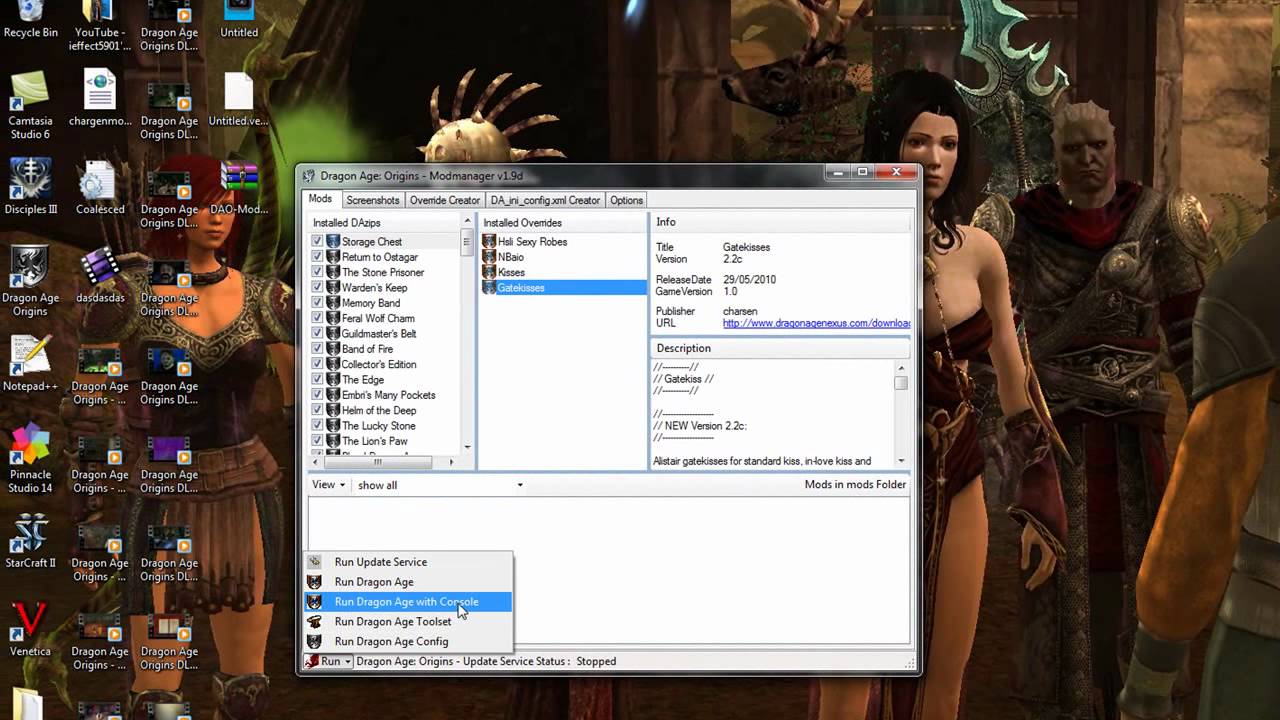 Dragon Age Origins - DAO Modmanager & How to use console command 