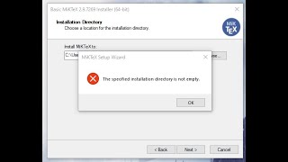 The installation directory is not empty miktex | Unable to install MiKTeX after uninstalling