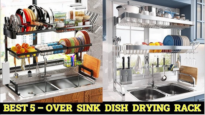Sakugi Over The Sink Dish Drying Rack - Large Drying Rack w/Adjustable