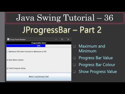 JProgress With Bar Color and Progress Label | Part 2 Example | Swing Tutorial #36