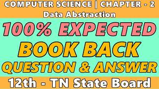 Chapter 2 Data Abstraction Book Back Answers | 12th Computer Science | TN State Board