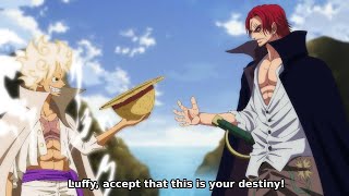 Shanks' Reaction to Seeing Luffy's Gear 5 Sun God Transformation - One Piece  