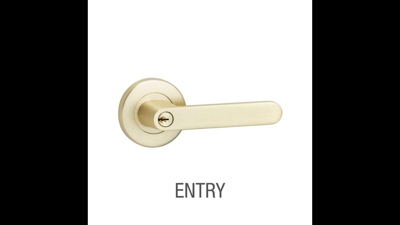 Almeri door handle, brushed brass complete solution with matching
