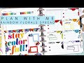 PLAN WITH ME & UNBOXING | RAINBOW FLORALS DASHBOARD SPREAD & JANUARY GOALS SHEET | THE HAPPY PLANNER