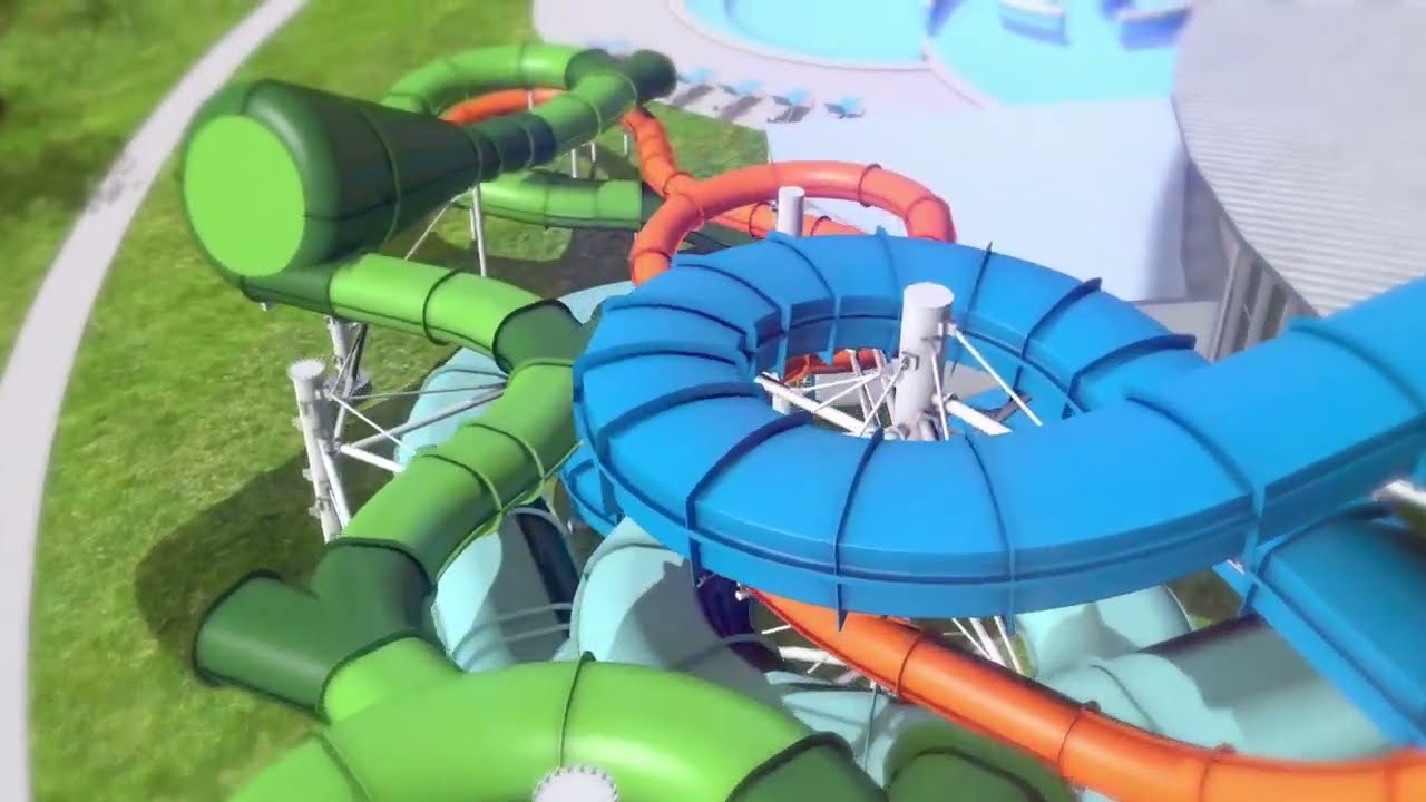 Donaubad - Unsere Familienrutsche "Rainbow River" unserer neuen Rutschen-Welt im Erlebnisbad