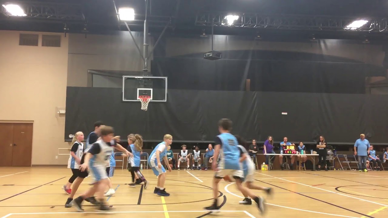 Drei playing 4th-5th grader level Upward Basketball 2019. Clip 14