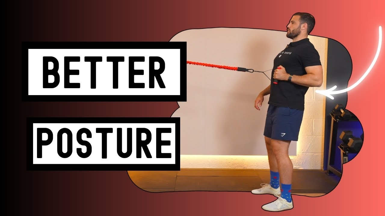 Standing Single Arm Row Using A Band For Better Posture - YouTube