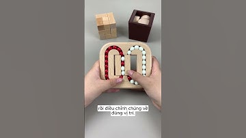 Trò chơi giải khóa hạt gỗ quay - Đồ chơi trí tuệ IQ mở khóa Luban, Đồ chơi rubik gỗ hạt đậu