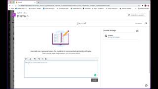 Blackboard Ultra Journals: Creating Journal Assignment