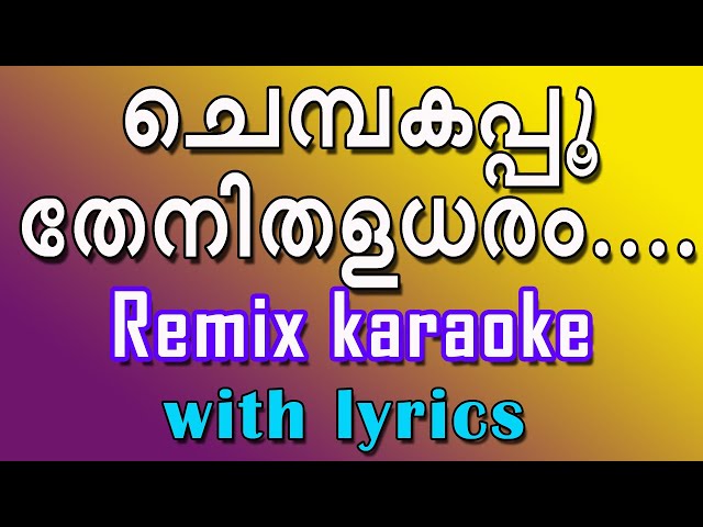 Chempakapoo thenithaladharam Remix karaoke with lyrics class=