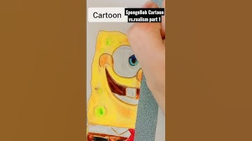 SpongeBob cartoon vs. realism drawing part 1 #shorts #spongebob