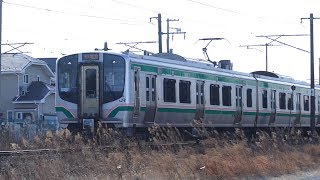 徐行運転する快速列車＠宮城県岩沼市