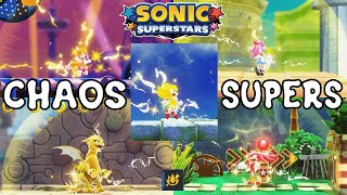 CHAOS EMERALD SUPERS - All Character Gold Forms | Sonic Superstars