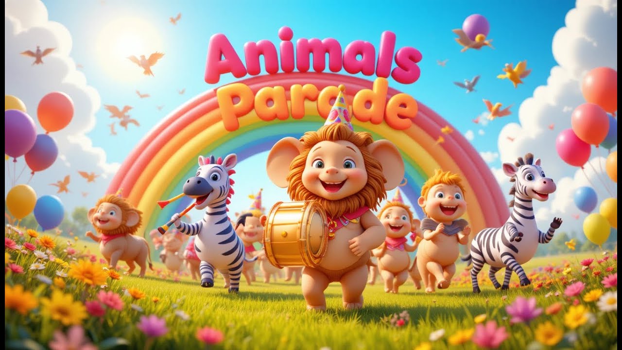Animals Parade   রঙিন প্রাণী প্যারেড   বাংলা শিশুদের গান | #aishorts #kidzsong #viralvideo