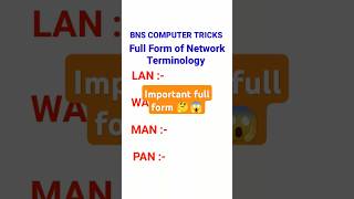 Full form of LAN WAN MAN PAN #shortsfeed #shorts #computer