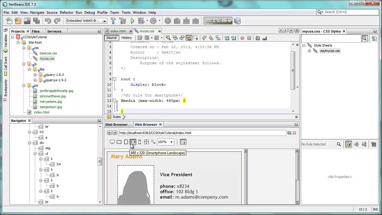 Handy Tools for Editing CSS3 Rules in NetBeans IDE - YouTube