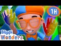 Blippi learns to paint a rainbow blippi wonders  learning  cartoons for kids  after school club