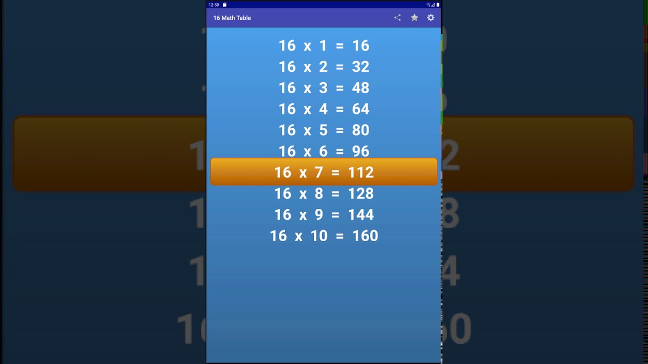 16 Math Table 16 1 za 16 - YouTube
