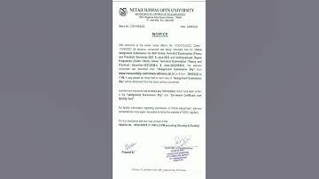 NSOU assignment submission slip DOWNLOADADMIT 2022