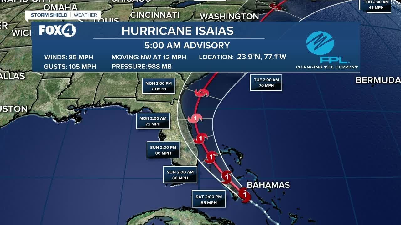 Hurricane Isaias strengthens a bit as it moves toward Florida's east ...