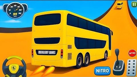 Crazy bus Mega Ramp lmpossible Racing - Coach bus Simulator : Ramp Stunt 3D - Android Gameplay #6